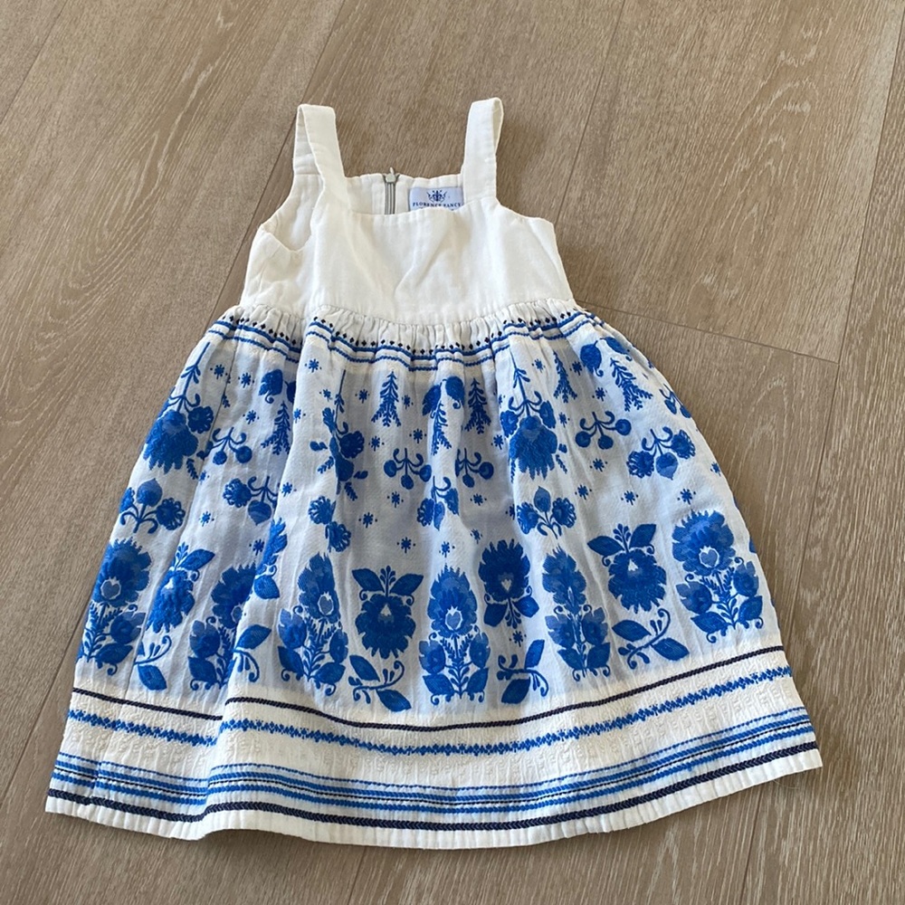 Florence Fancy girls dress! Blue / white dress! Size 4Y